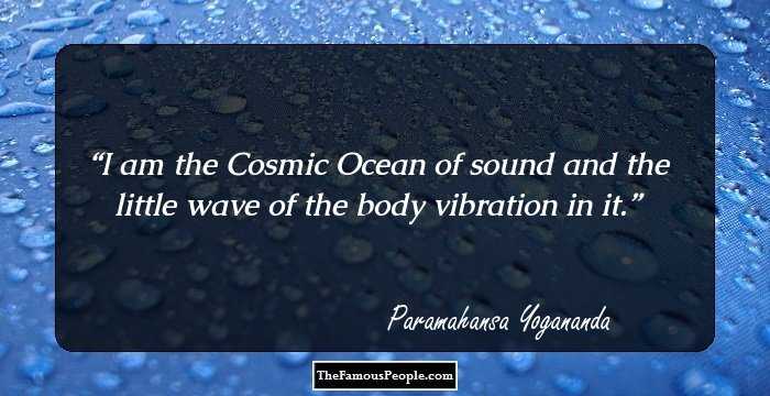 I am the Cosmic Ocean of sound and the little wave of the body vibration in it.