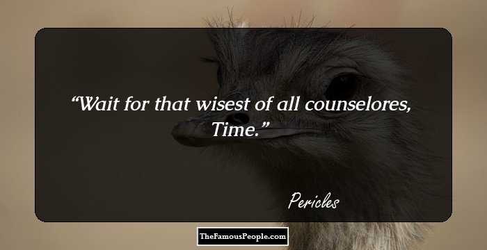 Wait for that wisest of all counselores, Time.