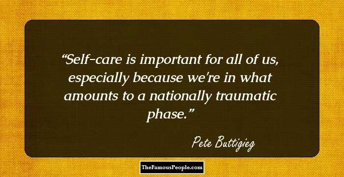 Self-care is important for all of us, especially because we're in what amounts to a nationally traumatic phase.