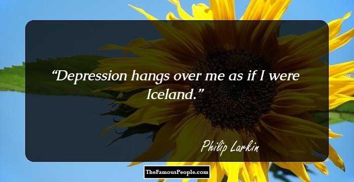 Depression hangs over me as if I were Iceland.