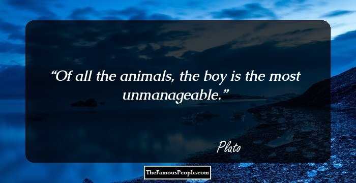Of all the animals, the boy is the most unmanageable.