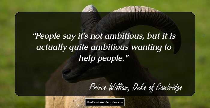 People say it's not ambitious, but it is actually quite ambitious wanting to help people.