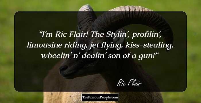 I'm Ric Flair! The Stylin', profilin', limousine riding, jet flying, kiss-stealing, wheelin' n' dealin' son of a gun!