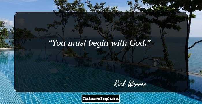 You must begin with God.