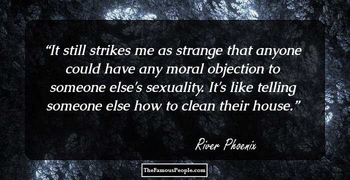 It still strikes me as strange that anyone could have any moral objection to someone else's sexuality. It's like telling someone else how to clean their house.