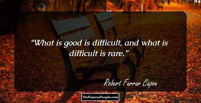 What is good is difficult, and what is difficult is rare.