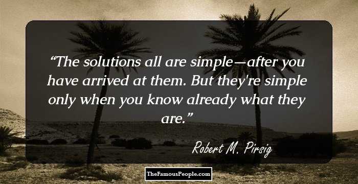 The solutions all are simple—after you have arrived at them. But they're simple only when you know already what they are.