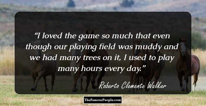 I loved the game so much that even though our playing field was muddy and we had many trees on it, I used to play many hours every day.