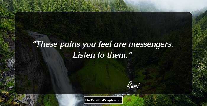 These pains you feel are messengers. Listen to them.
