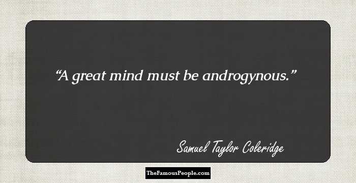 A great mind must be androgynous.