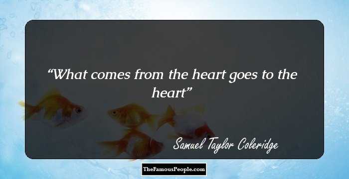 What comes from the heart goes to the heart