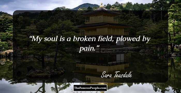 My soul is a broken field, plowed by pain.