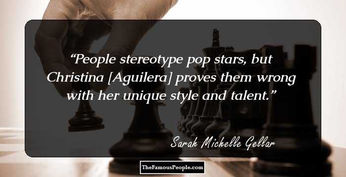 People stereotype pop stars, but Christina [Aguilera] proves them wrong with her unique style and talent.