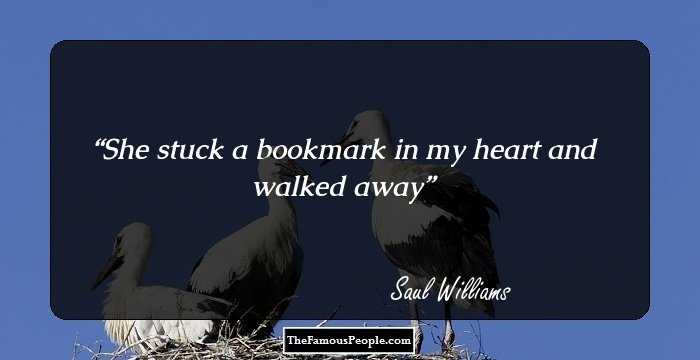 She stuck a bookmark in my heart and walked away