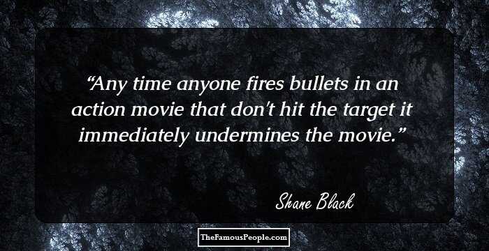 Any time anyone fires bullets in an action movie that don't hit the target it immediately undermines the movie.