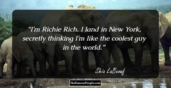 I'm Richie Rich. I land in New York, secretly thinking I'm like the coolest guy in the world.