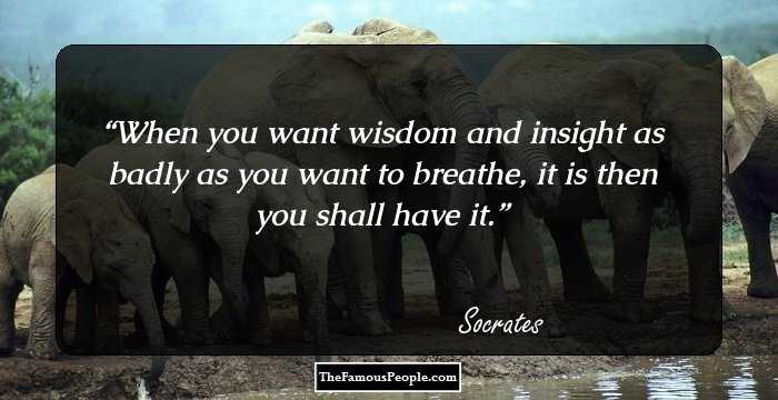 When you want wisdom and insight as badly as you want to breathe, it is then you shall have it.