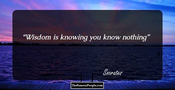 Wisdom is knowing you know nothing