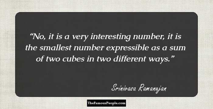 No, it is a very interesting number, it is the smallest number expressible as a sum of two cubes in two different ways.