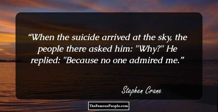 When the suicide arrived at the sky, the people there asked him: 