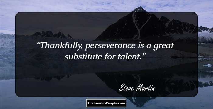 Thankfully, perseverance is a great substitute for talent.