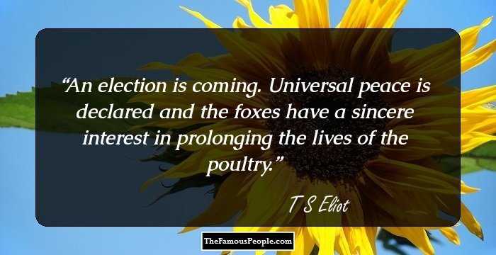 An election is coming. Universal peace is declared and the foxes have a sincere interest in prolonging the lives of the poultry.
