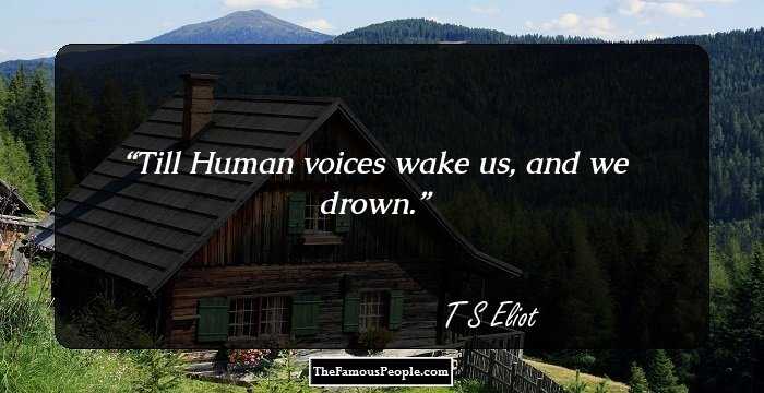 Till Human voices wake us, and we drown.