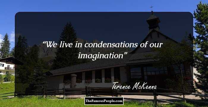 We live in condensations of our imagination
