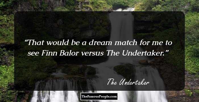 That would be a dream match for me to see Finn Balor versus The Undertaker.