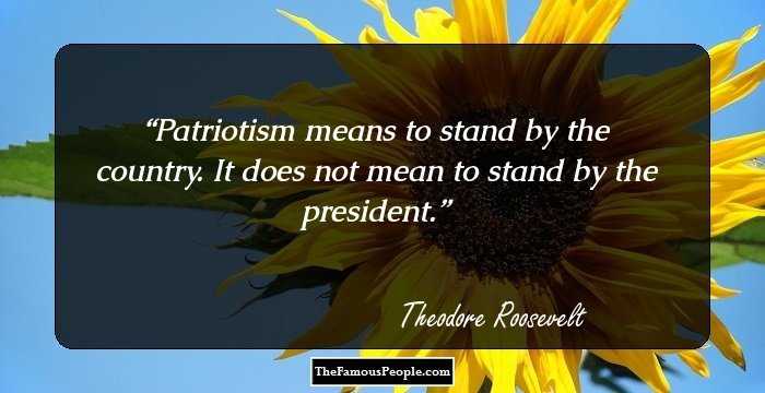 Patriotism means to stand by the country. It does not mean to stand by the president.