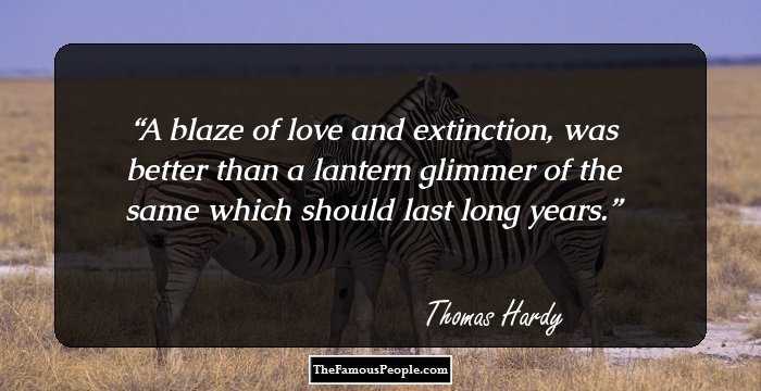 A blaze of love and extinction, was better than a lantern glimmer of the same which should last long years.
