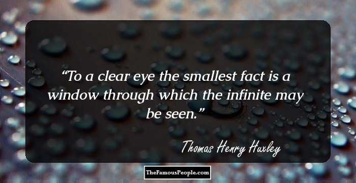 To a clear eye the smallest fact is a window through which the infinite may be seen.