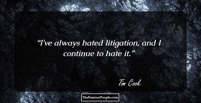 I've always hated litigation, and I continue to hate it.