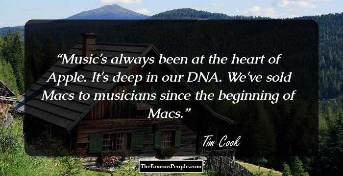 Music's always been at the heart of Apple. It's deep in our DNA. We've sold Macs to musicians since the beginning of Macs.