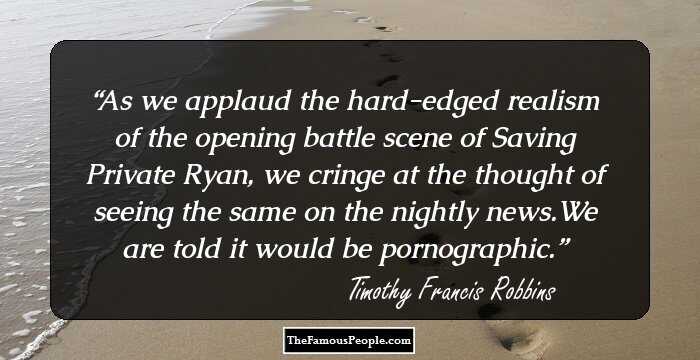 As we applaud the hard-edged realism of the opening battle scene of Saving Private Ryan, we cringe at the thought of seeing the same on the nightly news.We are told it would be pornographic.