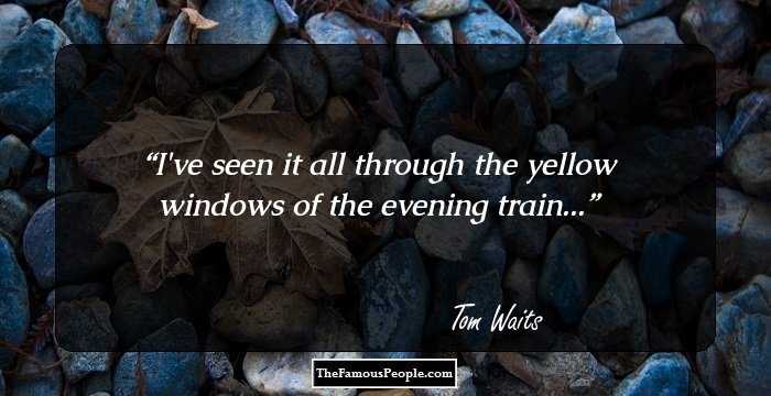I've seen it all through the yellow windows of the evening train...