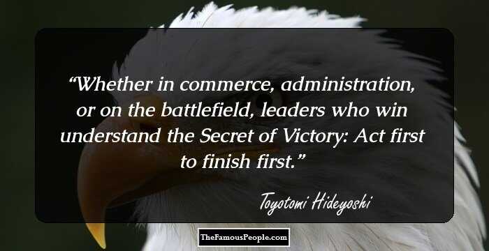 Whether in commerce, administration, or on the battlefield, leaders who win understand the Secret of Victory: Act first to finish first.