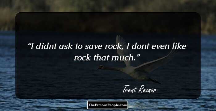 I didnt ask to save rock, I dont even like rock that much.