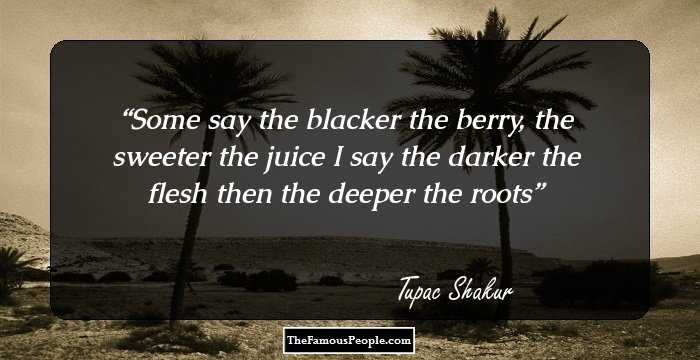 Some say the blacker the berry, the sweeter the juice
I say the darker the flesh then the deeper the roots