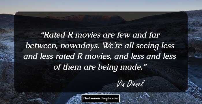 Rated R movies are few and far between, nowadays. We're all seeing less and less rated R movies, and less and less of them are being made.