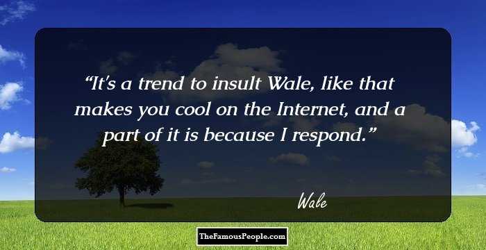 It's a trend to insult Wale, like that makes you cool on the Internet, and a part of it is because I respond.