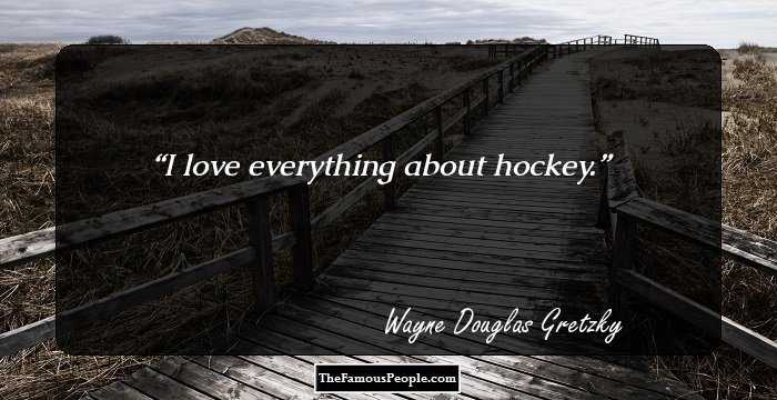 I love everything about hockey.