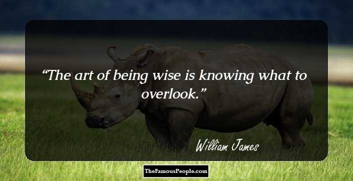 The art of being wise is knowing what to overlook.