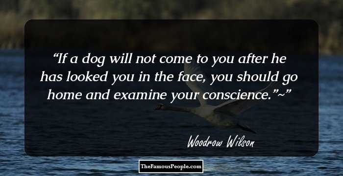 If a dog will not come to you after he has looked you in the face, you should go home and examine your conscience.”~