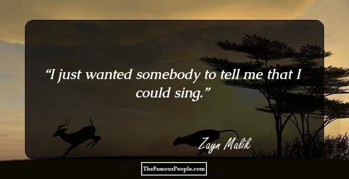 I just wanted somebody to tell me that I could sing.